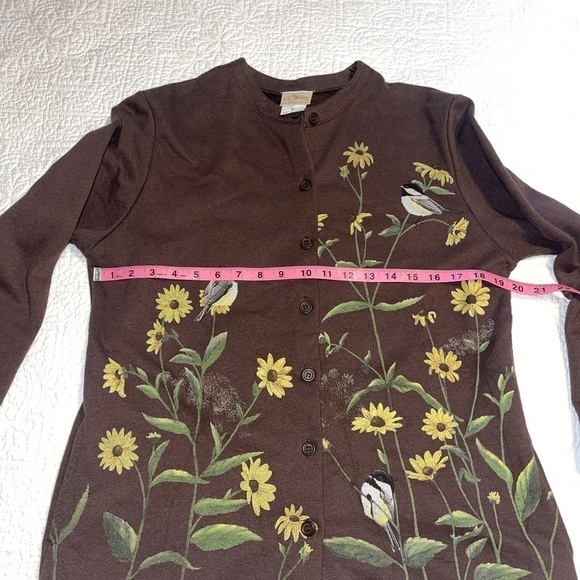 Vintage granny Bird cardigan with flowers - Picture 7 of 7
